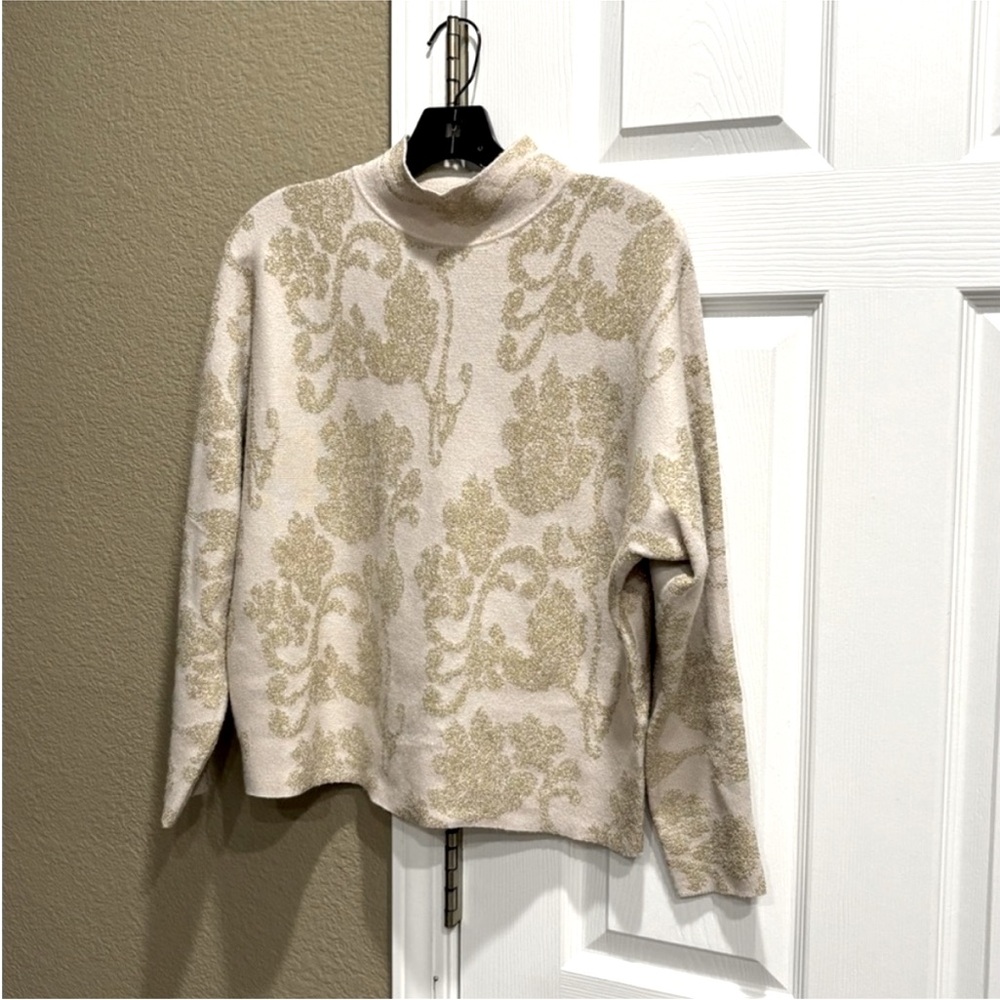 Elegant Cream and Gold Sweater
